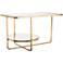 Geo 30" Wide Mirrored Top and Gold Coffee Modern Table