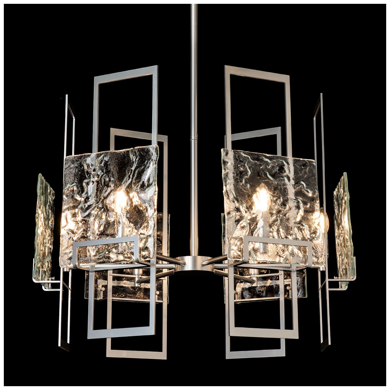 Geo 31.3" Wide 6-Light Sterling Chandelier