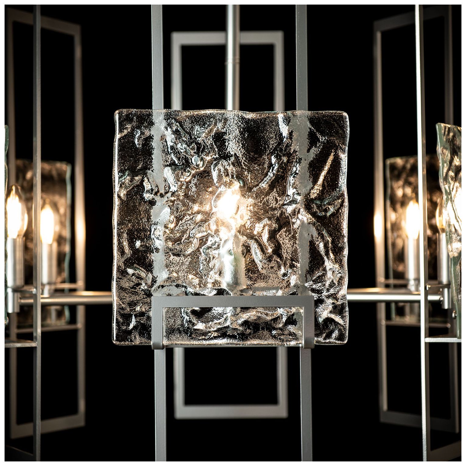 Geo 31.3" Wide 6-Light Sterling Chandelier