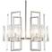 Geo 31.3" Wide 6-Light Sterling Pendant With Clear Glass Shade