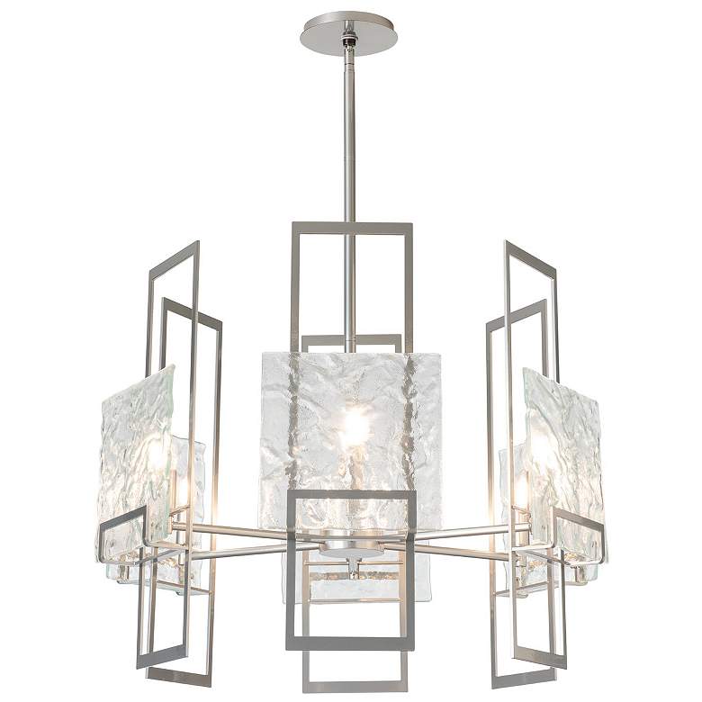 Image 3 Geo 31.3" Wide 6-Light Sterling Pendant With Clear Glass Shade more views