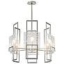3_Geo 31.3" Wide 6-Light Sterling Pendant With Clear Glass Shade more views