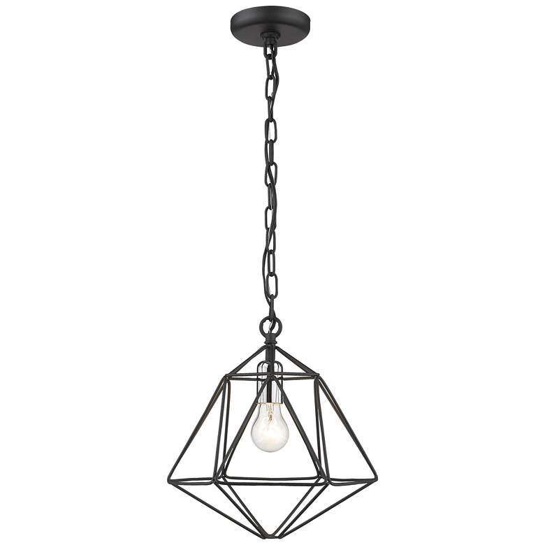 Image 1 Geo by Z-Lite Matte Black + Chrome 1 Light Mini Pendant