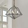 Thumbnail1 of Geo by Z-Lite Matte Black + Chrome 3 Light Chandelier