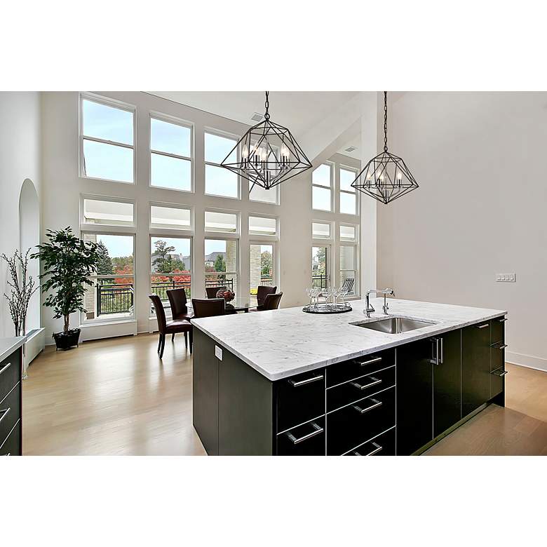 Image 3 Geo by Z-Lite Matte Black + Chrome 3 Light Chandelier more views