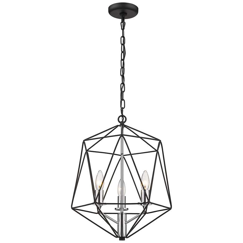 Image 4 Geo by Z-Lite Matte Black + Chrome 3 Light Chandelier more views