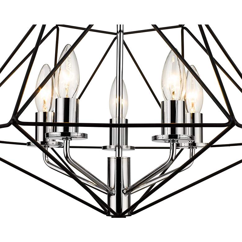 Image 6 Geo by Z-Lite Matte Black + Chrome 3 Light Chandelier more views