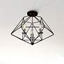 Thumbnail1 of Geo by Z-Lite Matte Black + Chrome 3 Light Semi Flush Mount