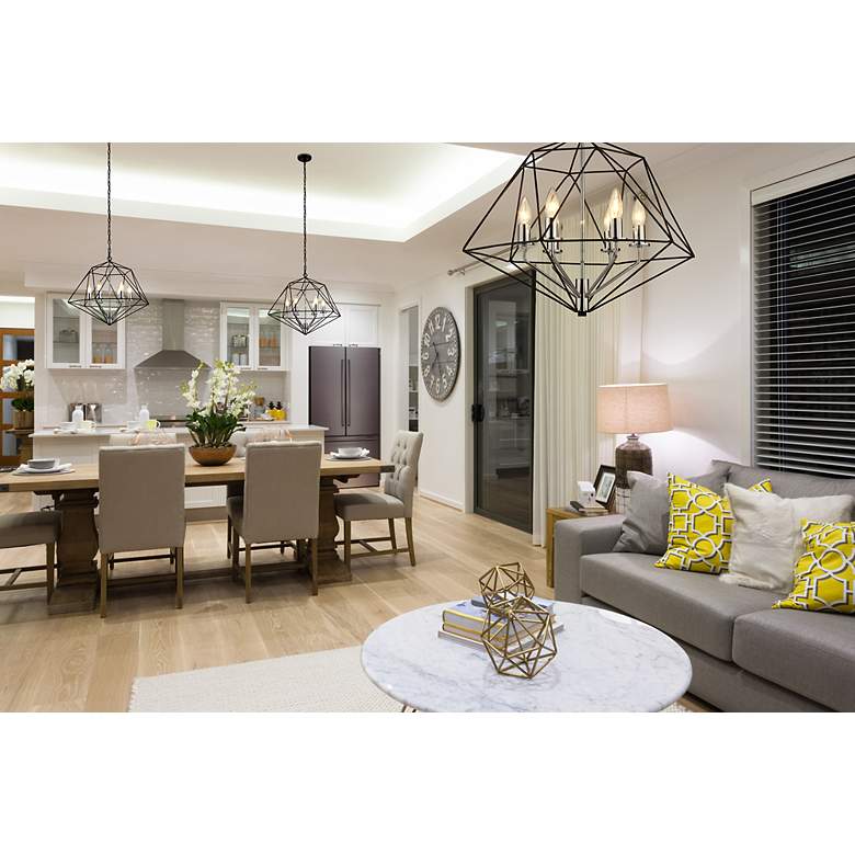 Image 4 Geo by Z-Lite Matte Black + Chrome 6 Light Chandelier more views
