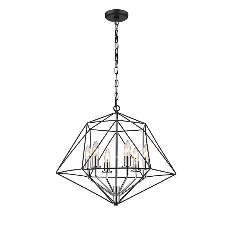 Image 5 Geo by Z-Lite Matte Black + Chrome 6 Light Chandelier more views