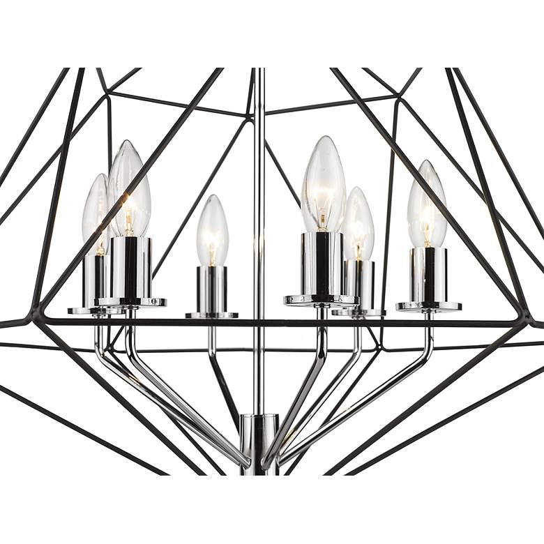 Image 7 Geo by Z-Lite Matte Black + Chrome 6 Light Chandelier more views