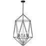 2_Geo by Z-Lite Matte Black + Chrome 6 Light Chandelier