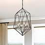 1_Geo by Z-Lite Matte Black + Chrome 6 Light Chandelier