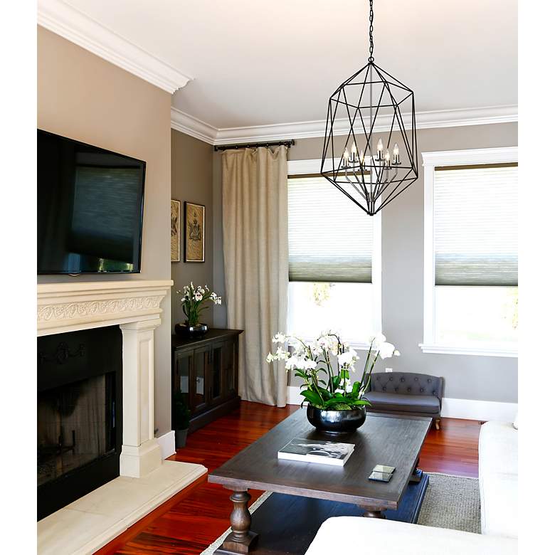 Image 4 Geo by Z-Lite Matte Black + Chrome 6 Light Chandelier more views