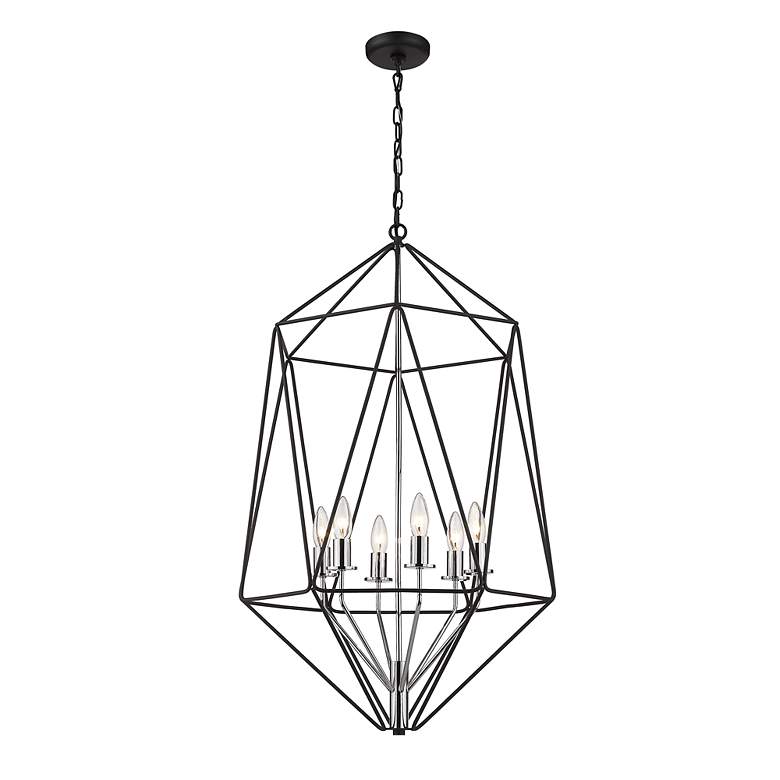 Image 5 Geo by Z-Lite Matte Black + Chrome 6 Light Chandelier more views