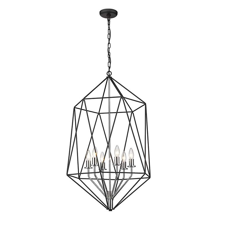 Image 6 Geo by Z-Lite Matte Black + Chrome 6 Light Chandelier more views