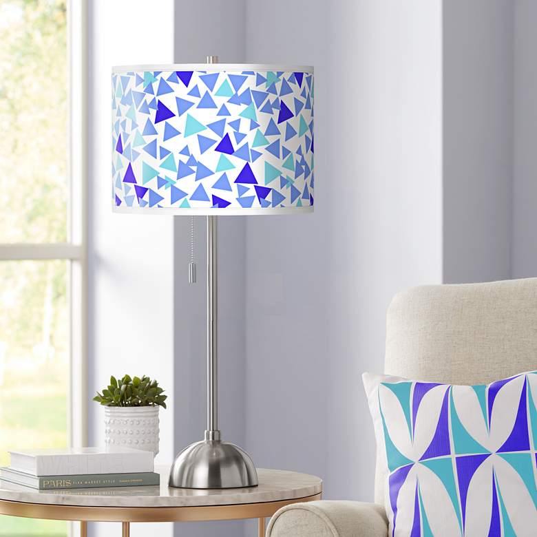 Image 1 Geo Confetti Giclee Brushed Nickel Table Lamp
