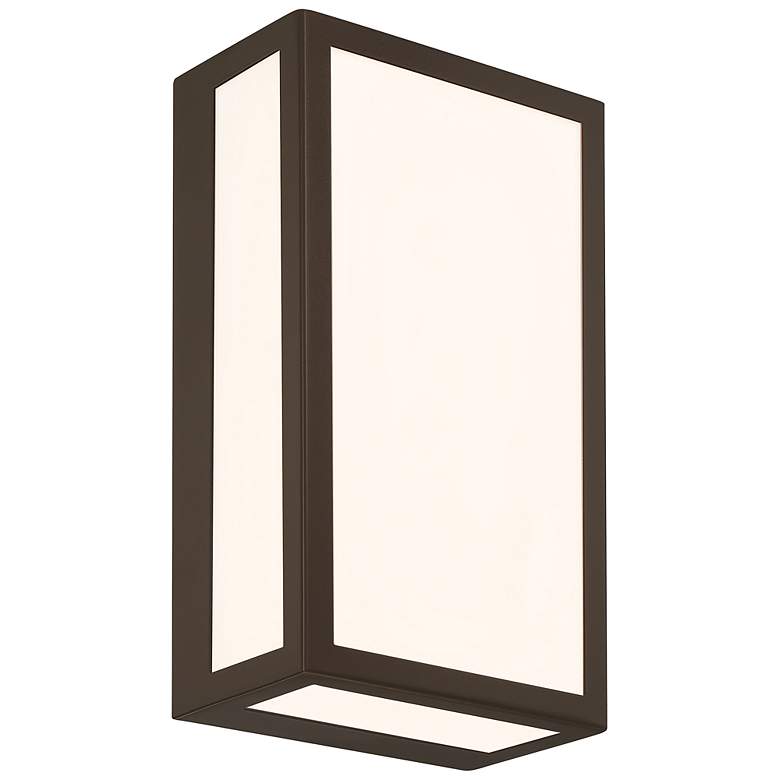 Image 5 GEO Dual Voltage 12" High Bronze LED Outdoor Wall Light more views