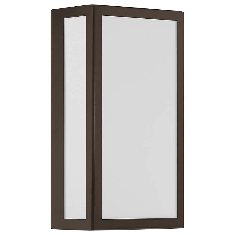 Image 7 GEO Dual Voltage 12" High Bronze LED Outdoor Wall Light more views