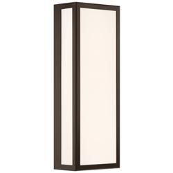 GEO Dual Voltage Tall Outdoor LED Wall Mount - Bronze