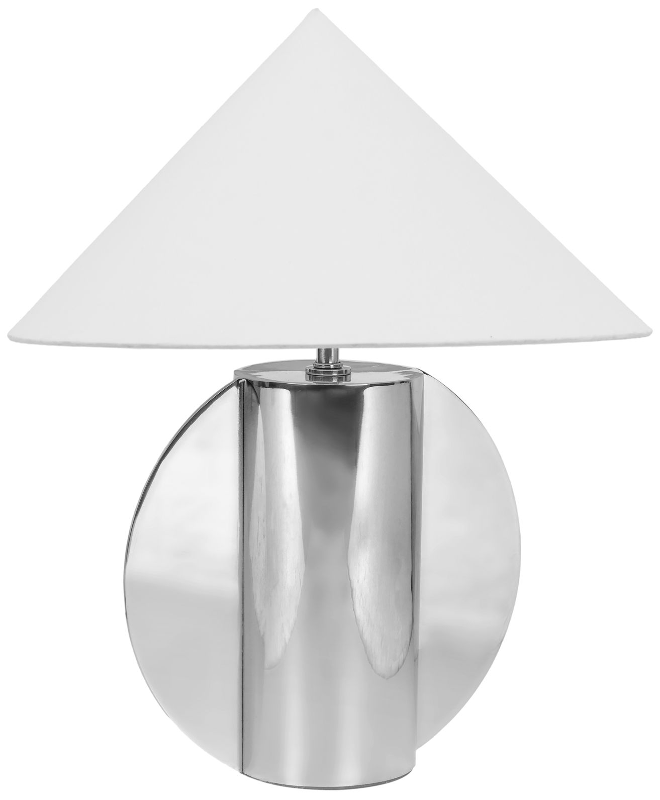 Image 3 Geo Semi-Circled Chrome Table Lamp more views