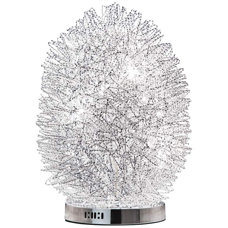 Image 1 Geoburst 22 inch Chrome and Wire Modern Accent Table Lamp