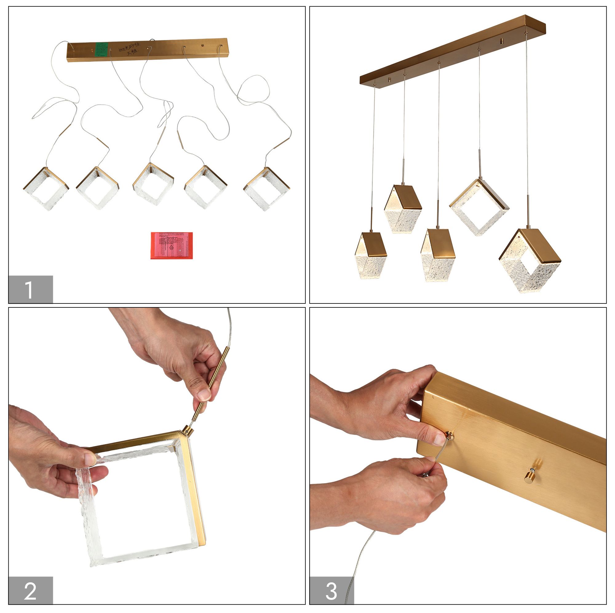 Geoclic 5-Light LED Island Pendant Light