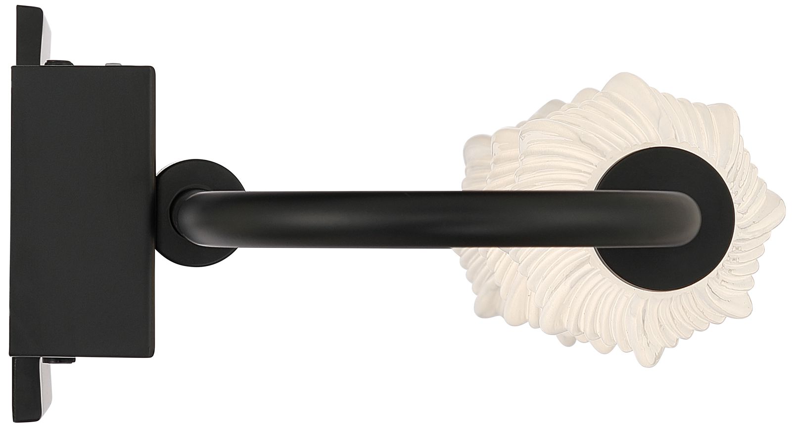Image 4 Geode LED 21.5in Outdoor Wall in Matte Black with Fluted Striped Glass more views