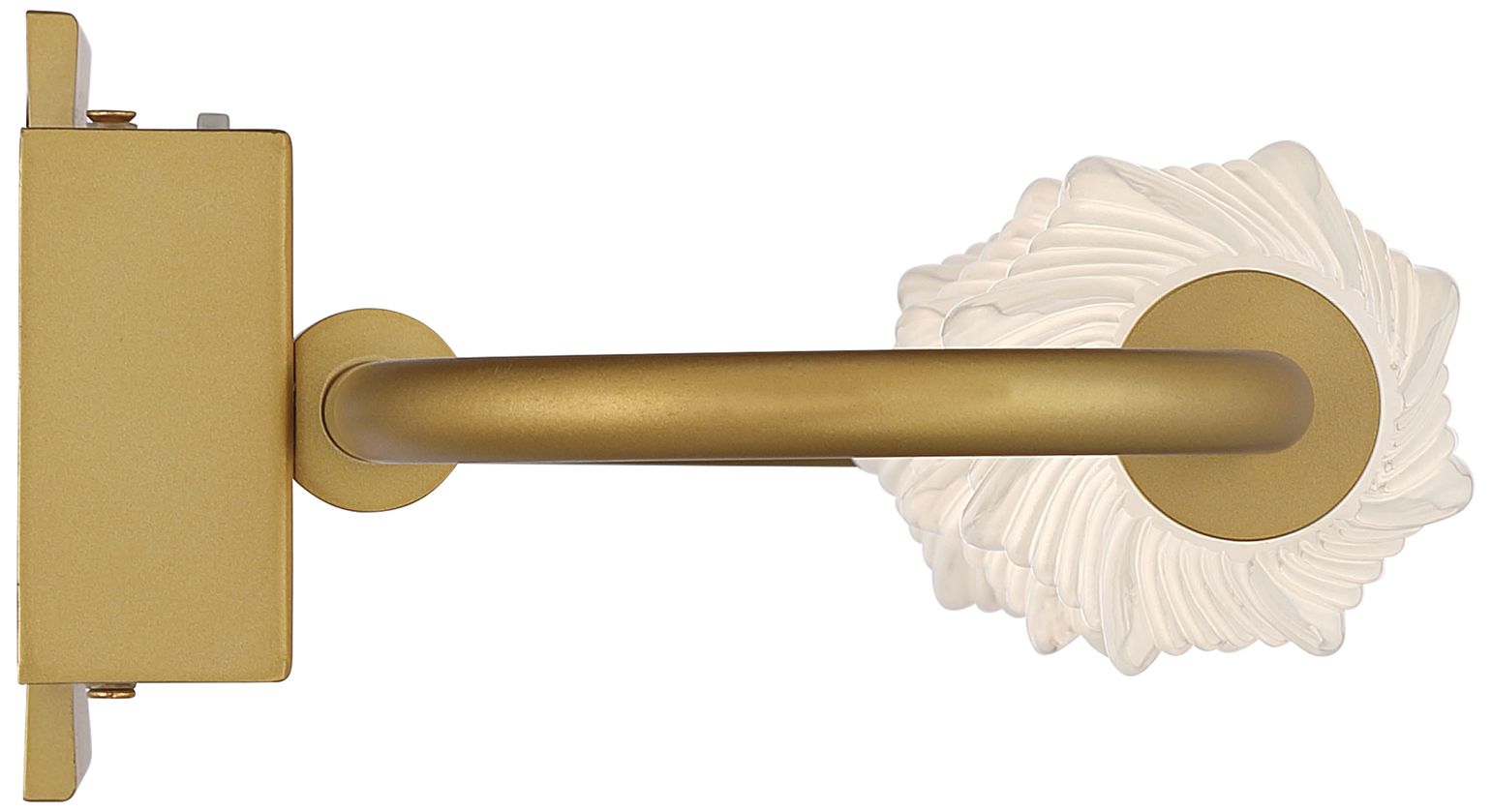 Image 4 Geode LED 21.5in Outdoor Wall in Satin Brushed Gold w Fluted Striped Glass more views
