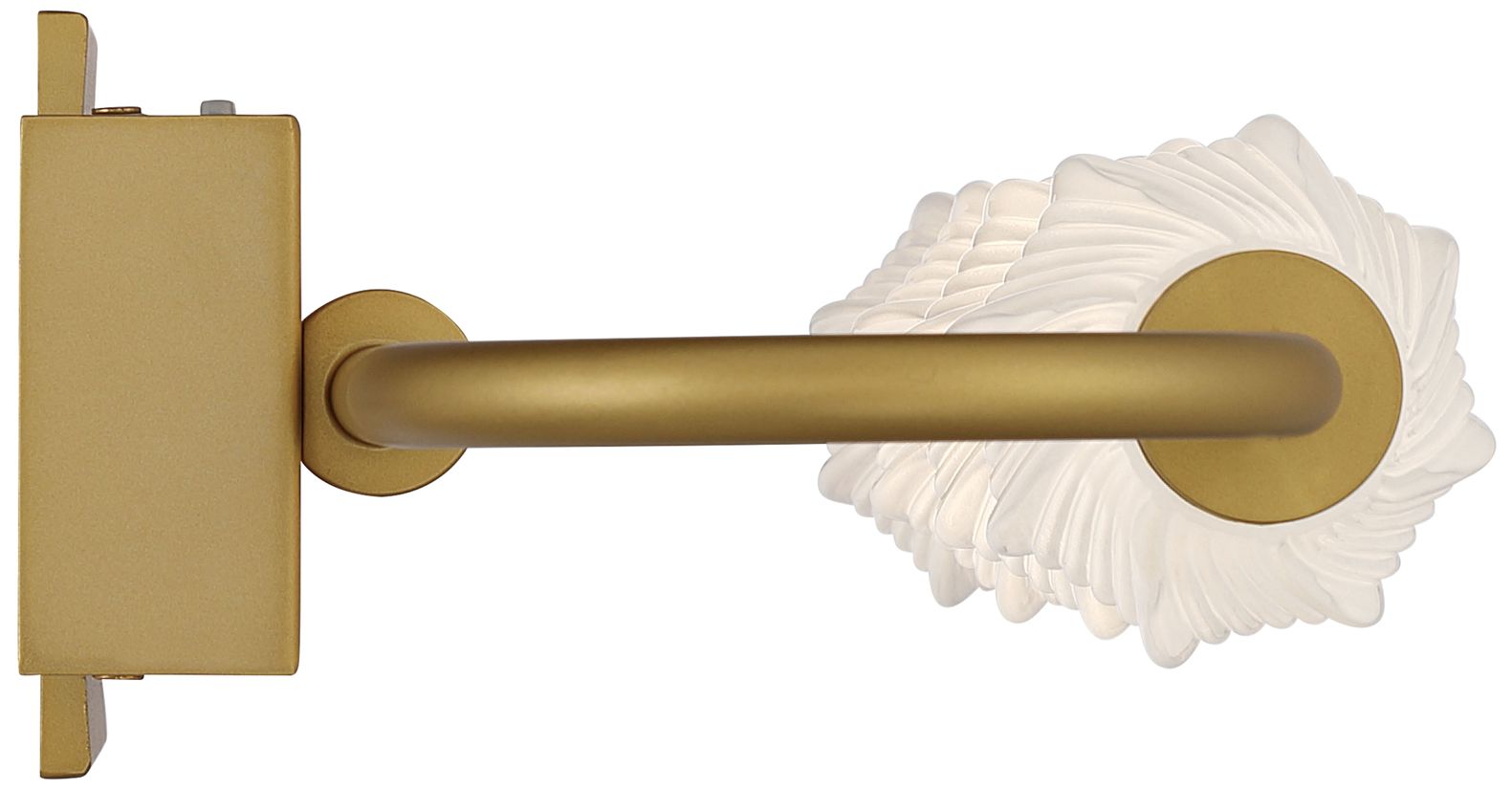 Image 4 Geode LED 32in Outdoor Wall in Satin Brushed Gold w Fluted Striped Glass more views