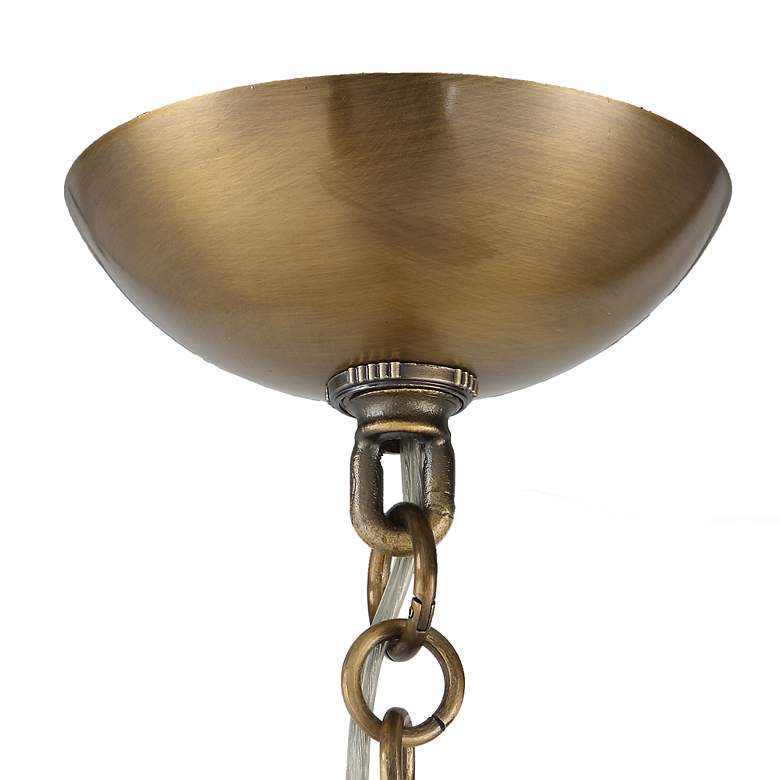 Image 4 Geodesic 47" Wide Brass Frosted Glass 5-Light Linear Pendant more views