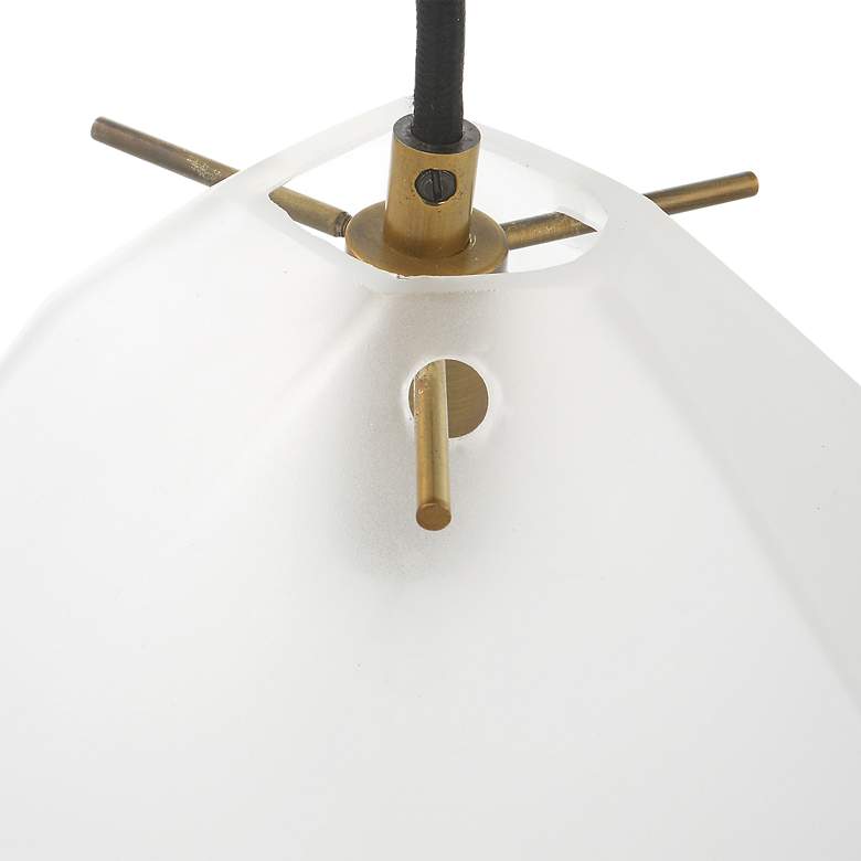 Image 7 Geodesic 47" Wide Brass Frosted Glass 5-Light Linear Pendant more views