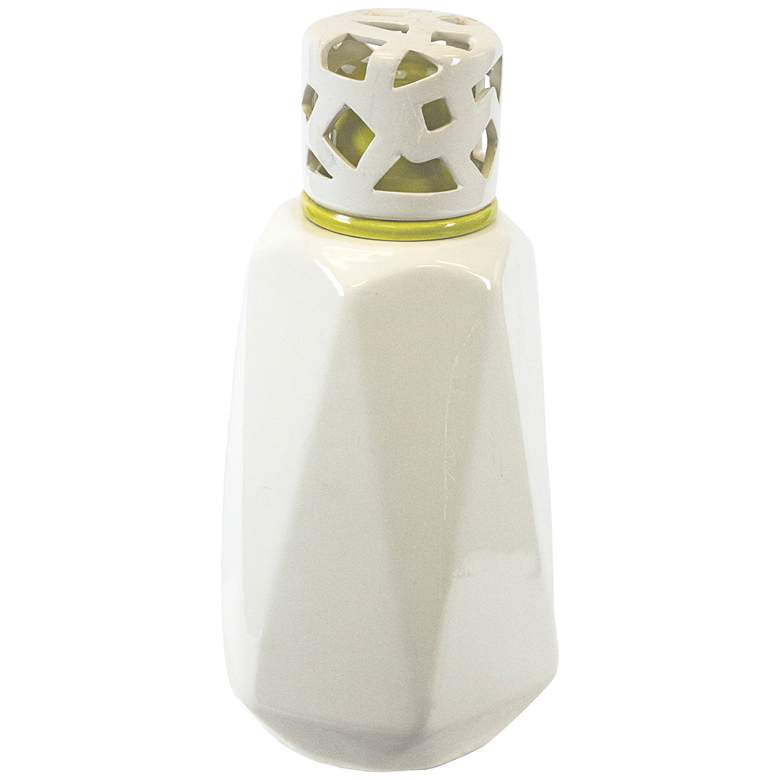 Image 1 Geodesign 10 1/2 inch High Lime Green and White Covered Jar