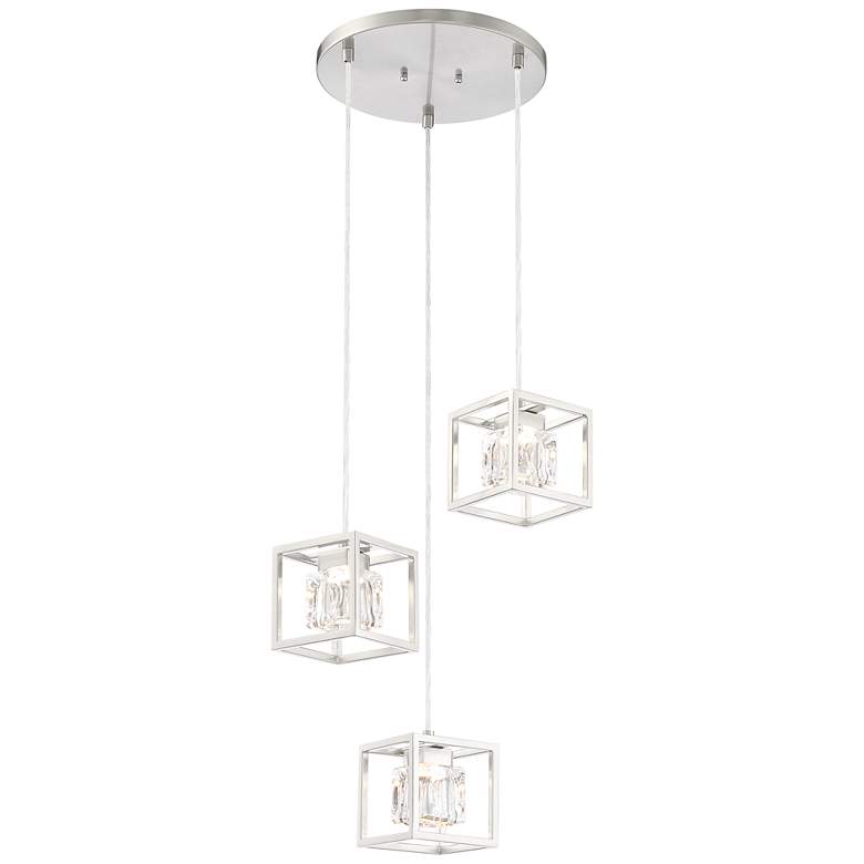 Image 1 Geogre Kovacs San Marin 16 3/4" Modern Nickel 3-Light LED Pendant