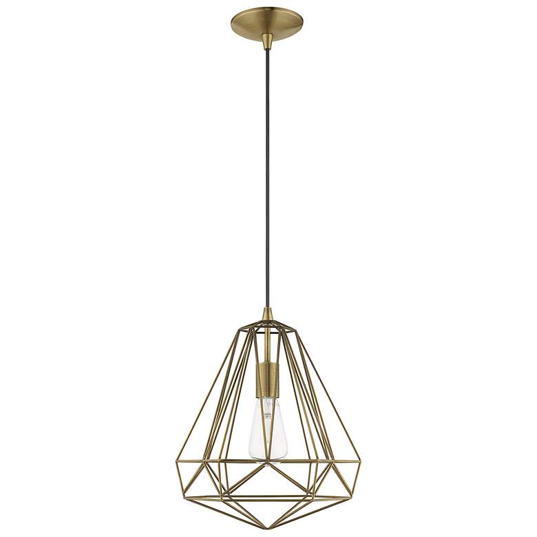 Image 5 Geometric 1 Light Antique Brass Mini Pendant more views