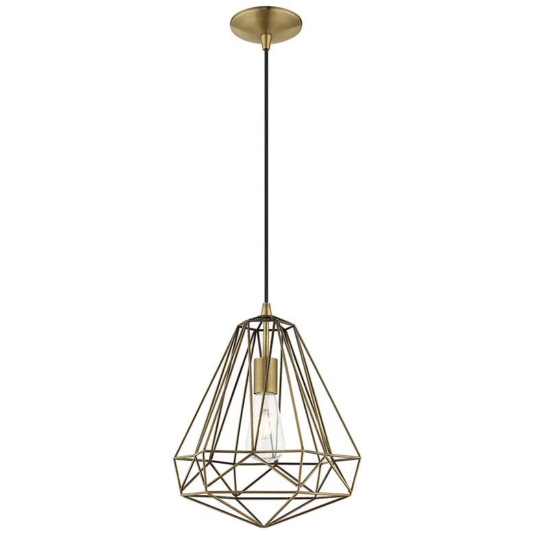 Image 7 Geometric 1 Light Antique Brass Mini Pendant more views