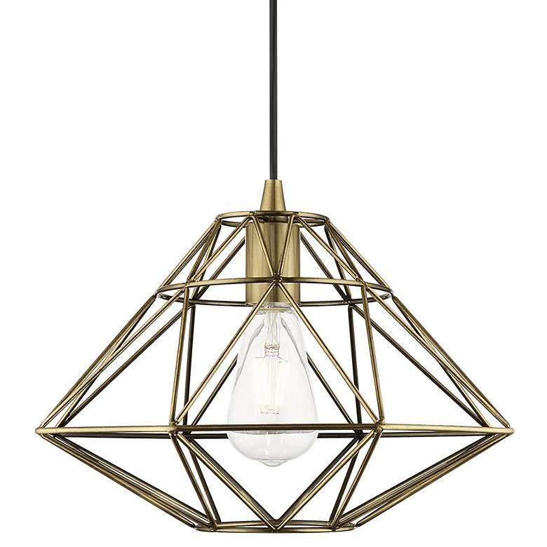Image 1 Geometric 1 Light Antique Brass Mini Pendant