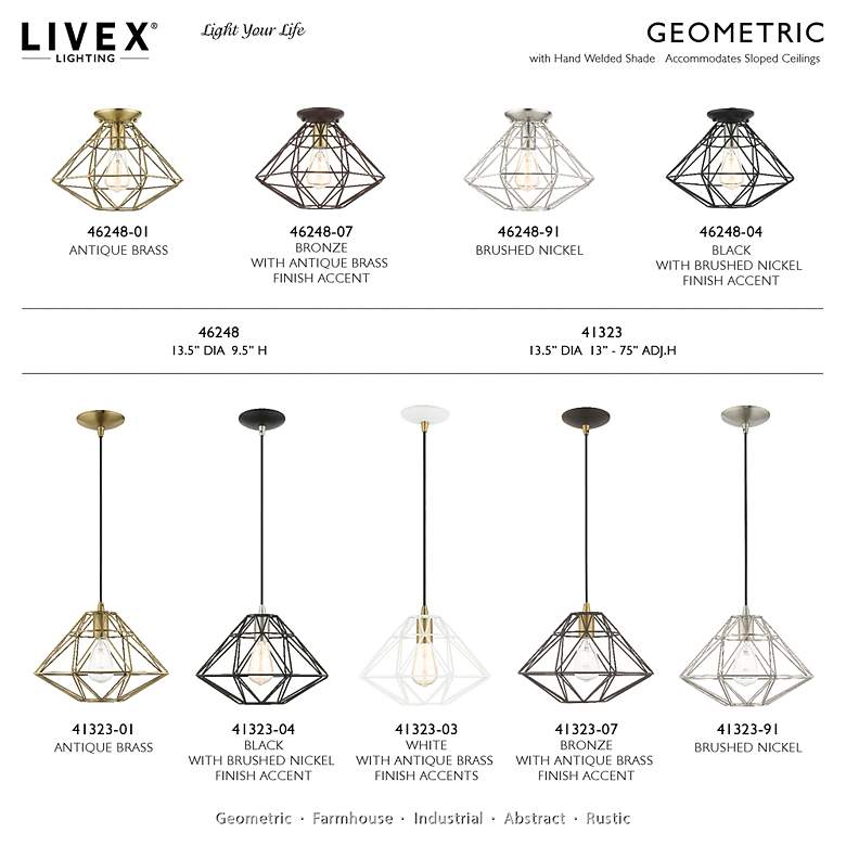 Image 3 Geometric 1 Light Black Flush Mount more views