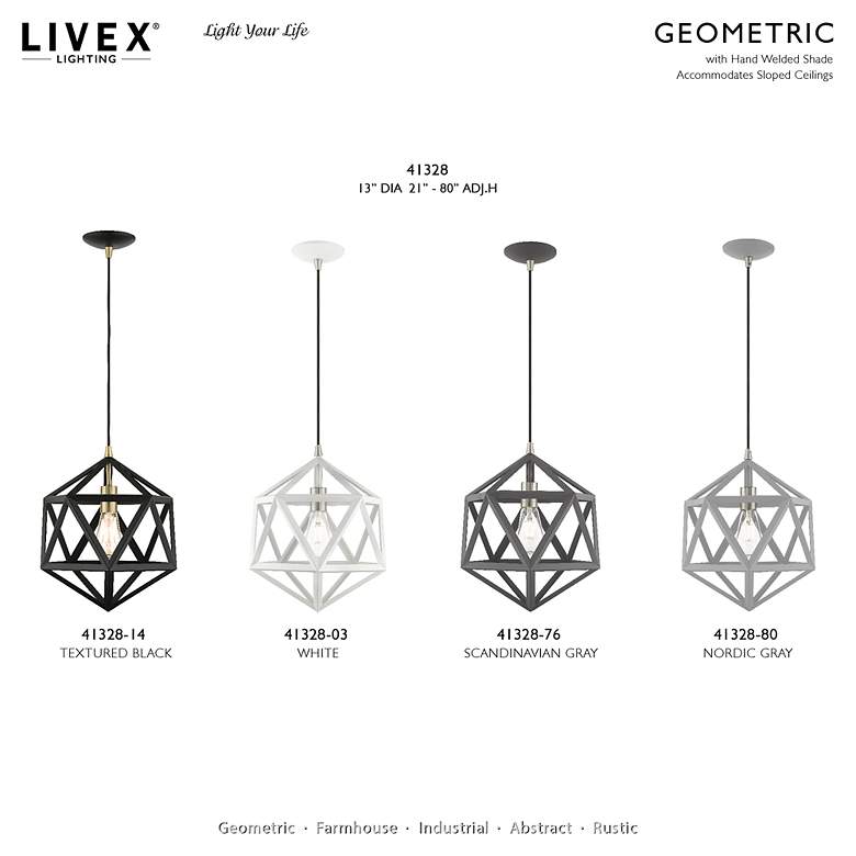 Image 5 Geometric 1 Light Black Flush Mount more views