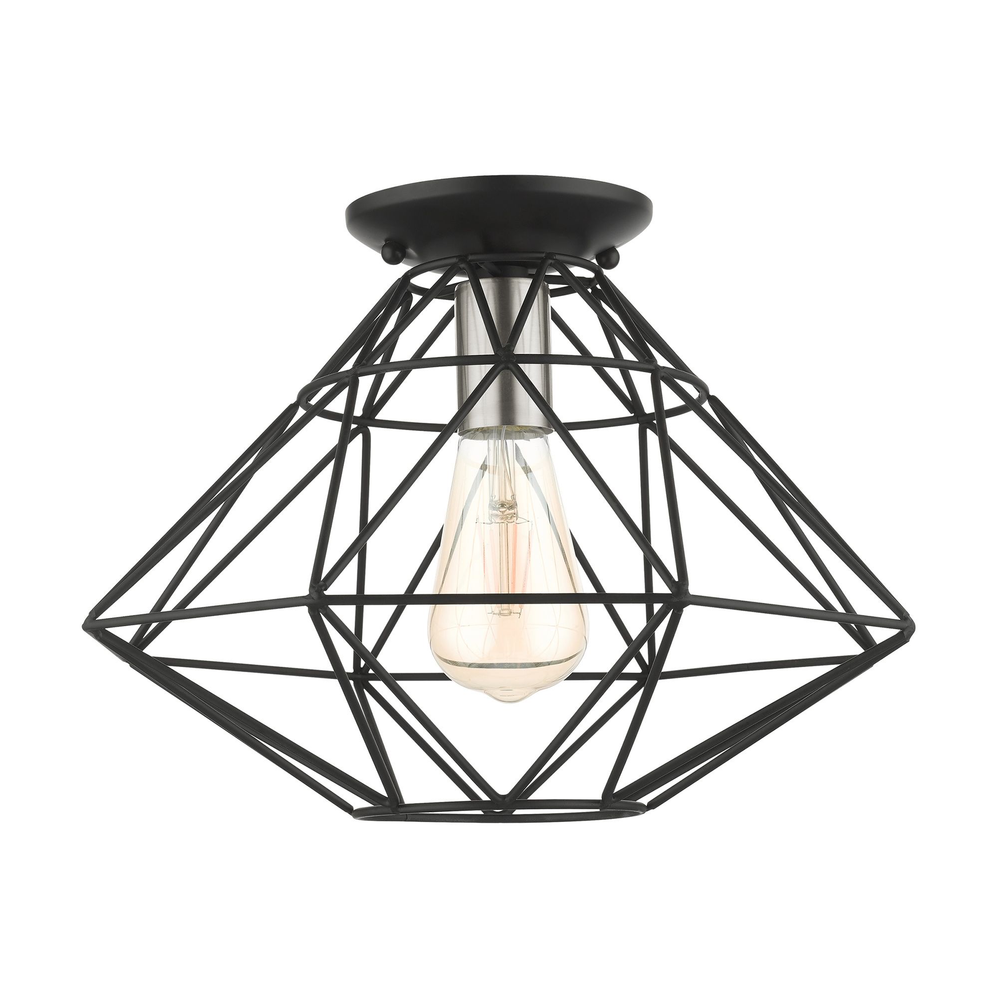 Geometric 1 Light Black Flush Mount