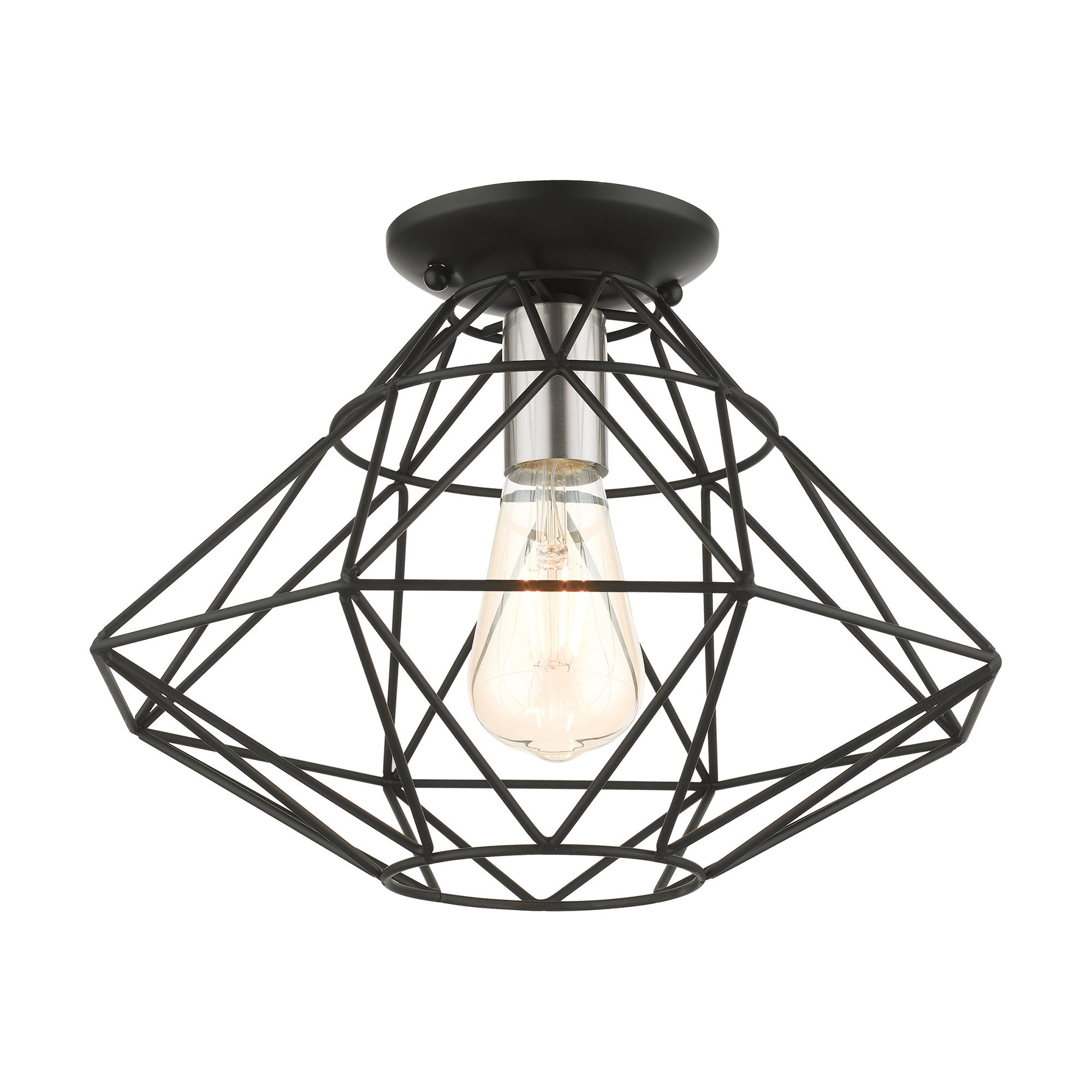 Geometric 1 Light Black Flush Mount