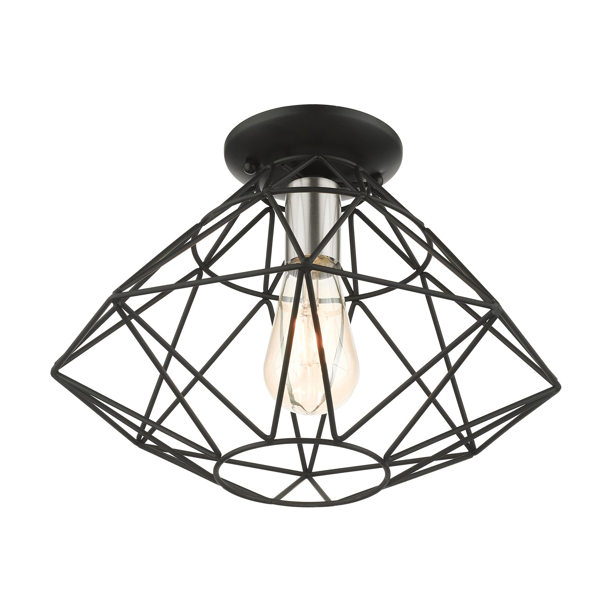 Geometric 1 Light Black Flush Mount