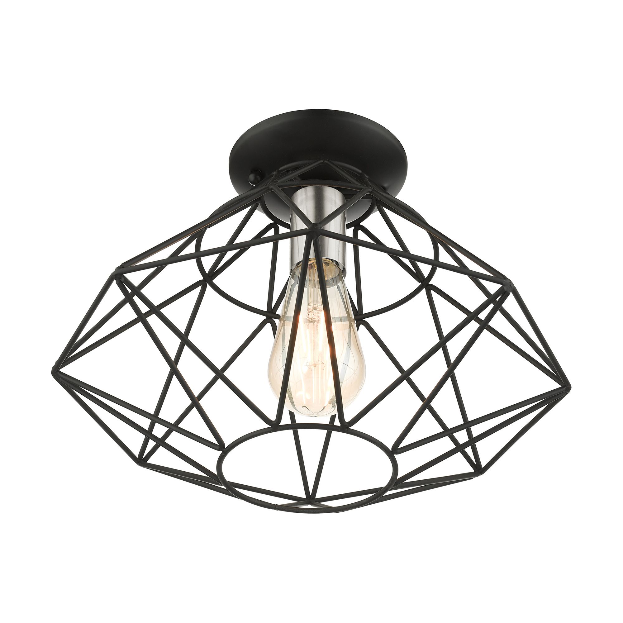 Geometric 1 Light Black Flush Mount