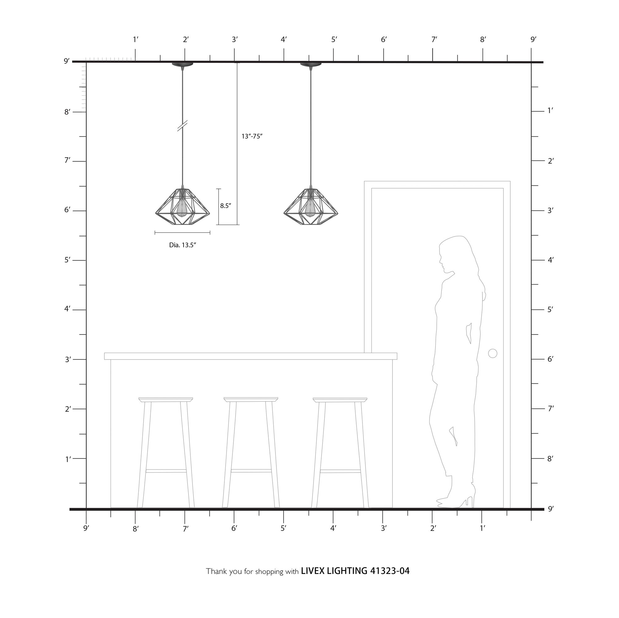 Geometric 1 Light Black Pendant