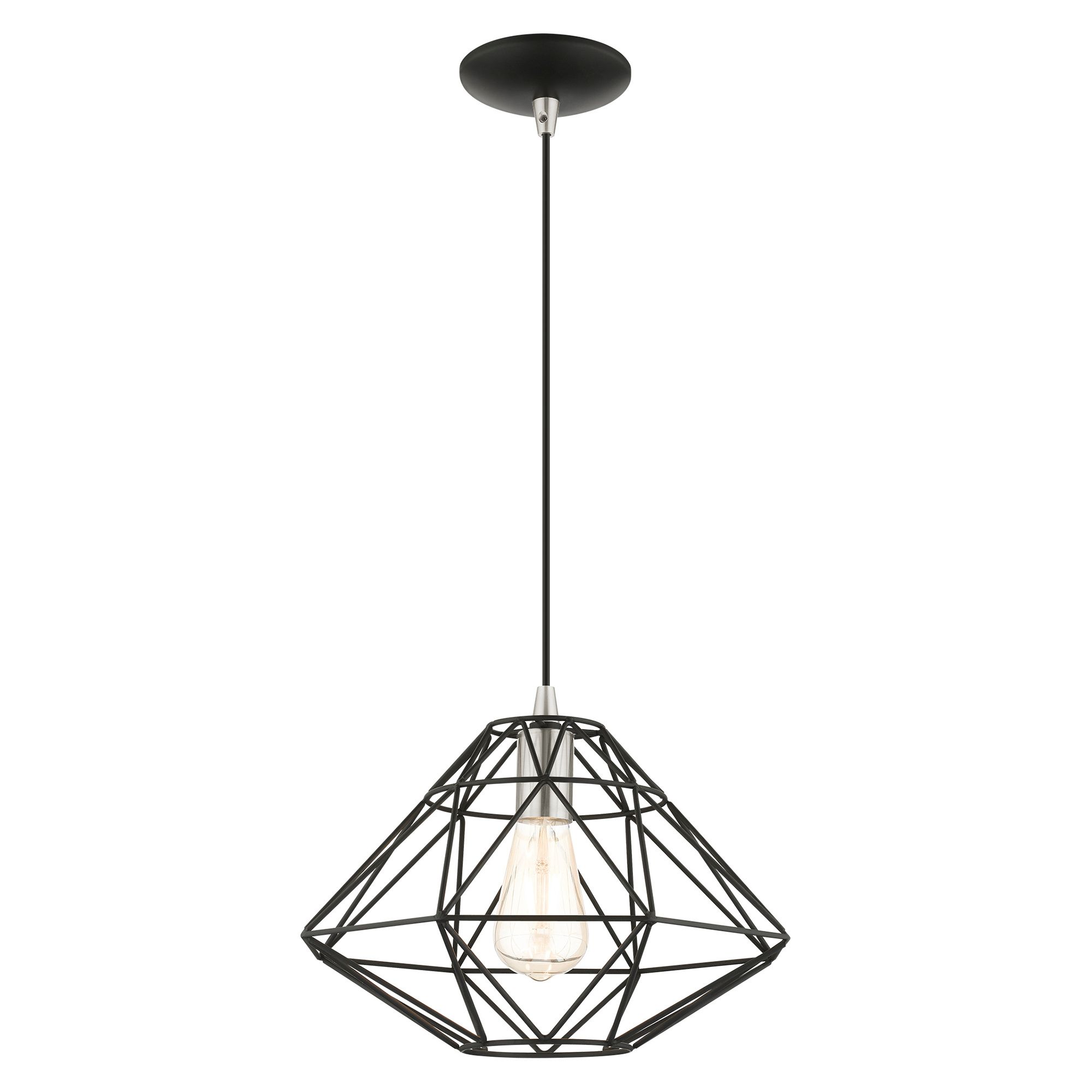 Geometric 1 Light Black Pendant