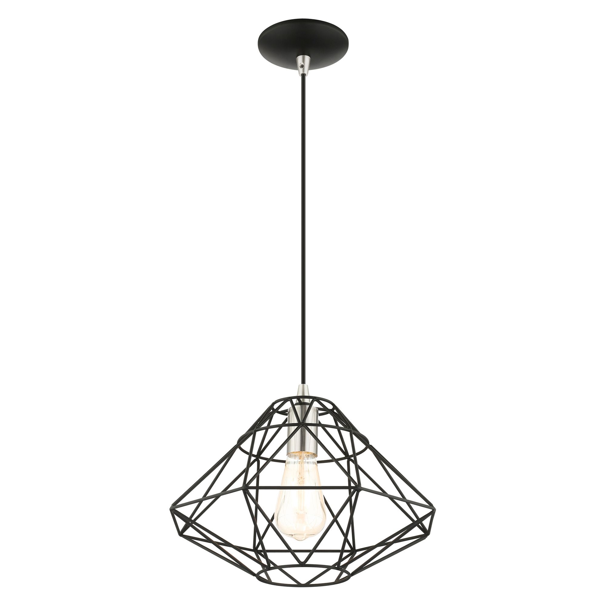 Geometric 1 Light Black Pendant
