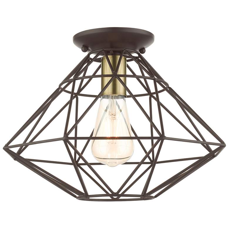 Image 1 Geometric 1 Light Bronze Flush Mount