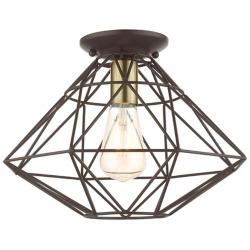 Geometric 1 Light Bronze Flush Mount