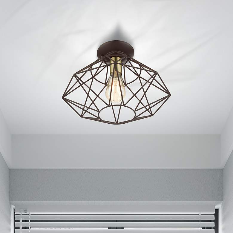 Image 1 Geometric 1 Light Bronze Flush Mount
