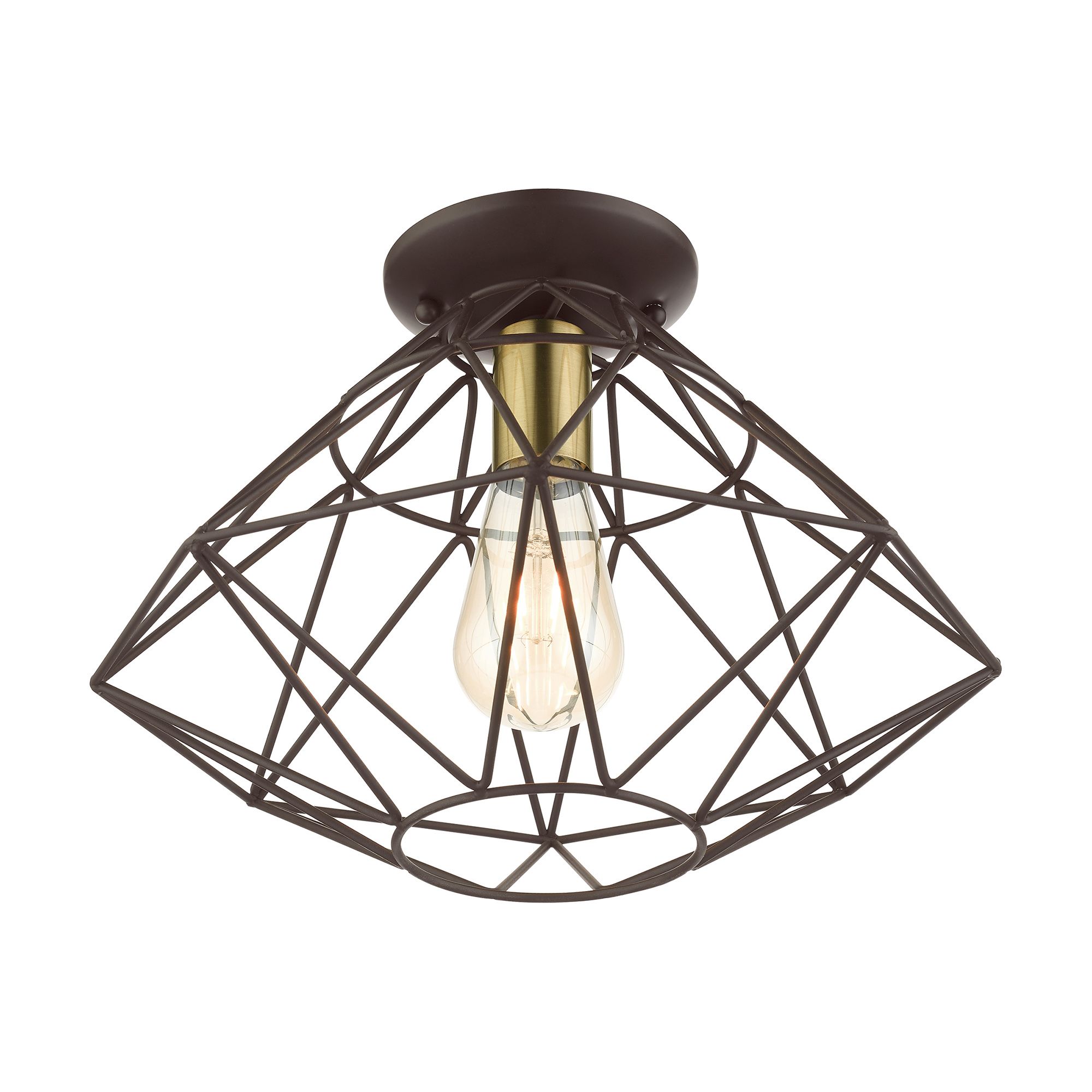 Geometric 1 Light Bronze Flush Mount
